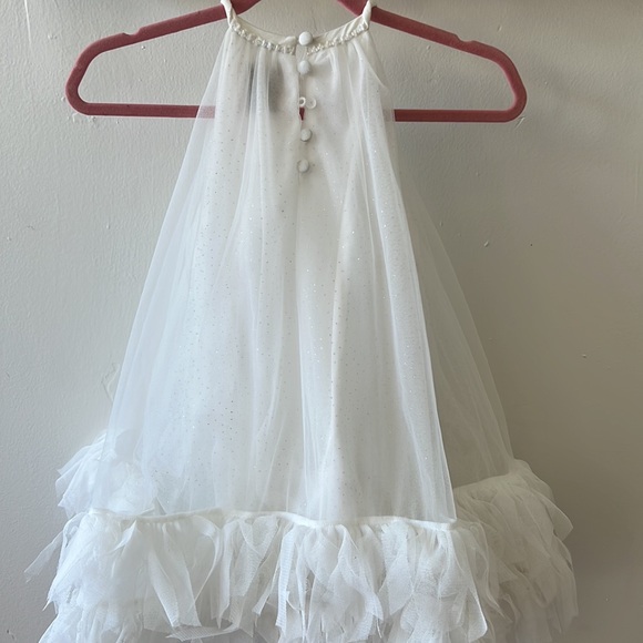 Luna Luna Aurora dress, ethereal white with bead trim and fringe hem, size 2T - Picture 4 of 7